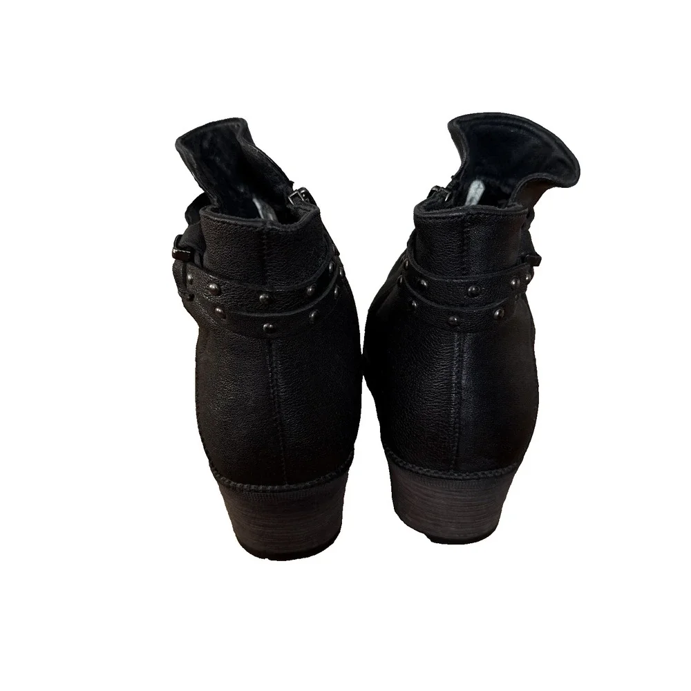 Propet Womens Black Leather Ankle Boot Roxie Bootie Size 7.5 W D WFX135L